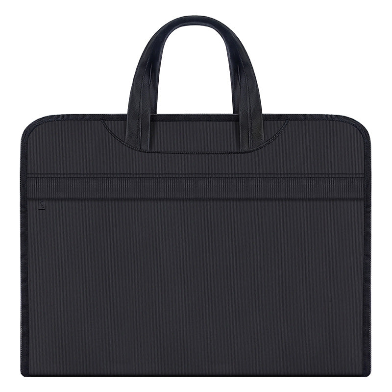 Large capacity double-layer office briefcase laptop bag conference document bag men's bag file bag business portfolio with printing option