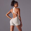 New arrival cross-border pure color high-strength nude tight sports beautiful back jumpsuit yoga wear tight running fitness wear