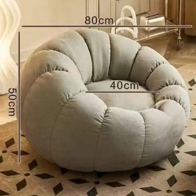 Cream wind lazy sofa reclining and sleeping pumpkin sofa leisure chair lamb wool fabric sofa single sofa