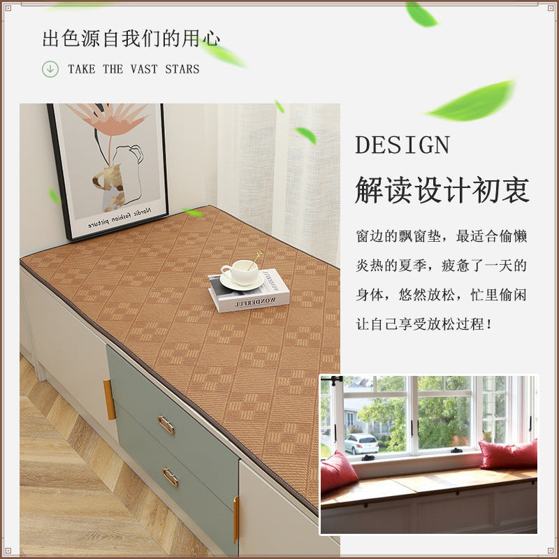 Summer bay window mat balcony mat rattan mat bay window mat living room window sill thickened tatami floor mat simple atmosphere