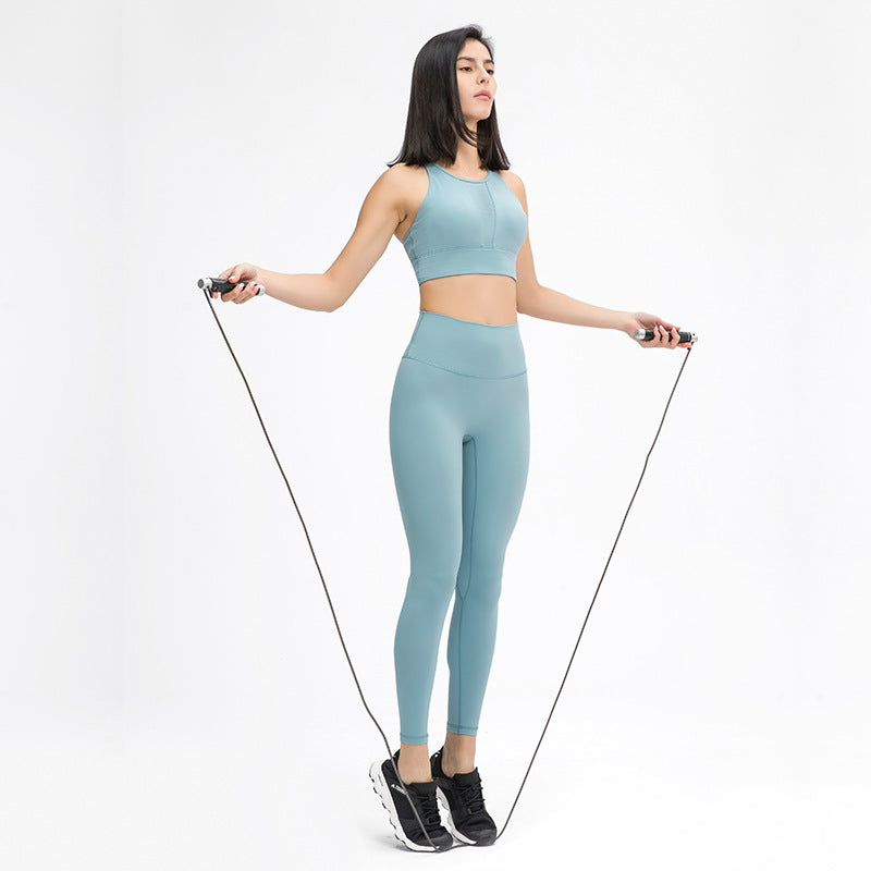 New arrivalfashion t-line invisible yoga pants double-sided brushed tight butt lifting high waist fitness pants for women dl064