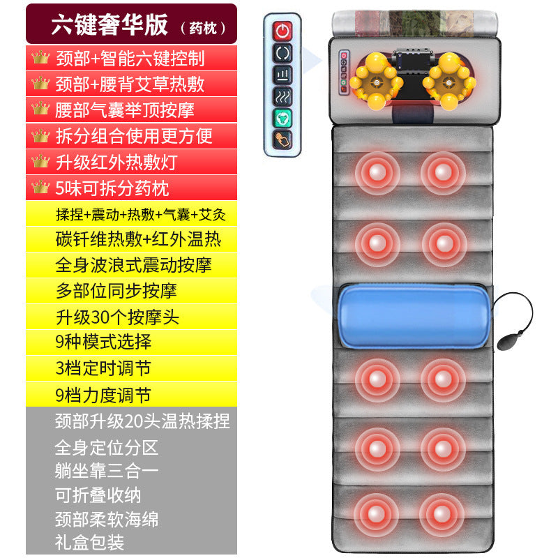 electric multifunctional foldable kneading for home massager massage mattress massage mat for cervical spine and waist