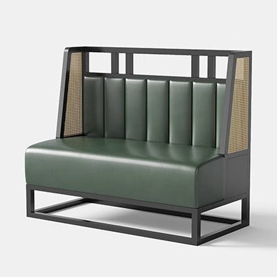 Customized solid wood restaurant card seat sofa commercial milk tea shop coffee shop table and chair barbecue shop hot pot shop card seat table and chair