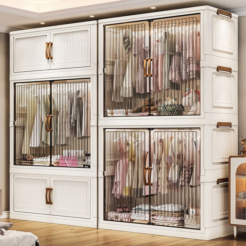 Installation-free children's wardrobe, multi-layer baby clothing storage cabinet, for home bedroom foldable storage cabinet, baby wardrobe