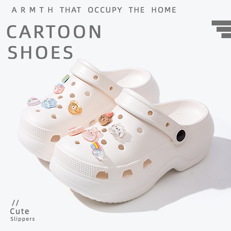 Thick sole crocs women's toe cap non-slip deodorizing filter not tired feet summer 2025 new arrivalfashion slippers women's outwear