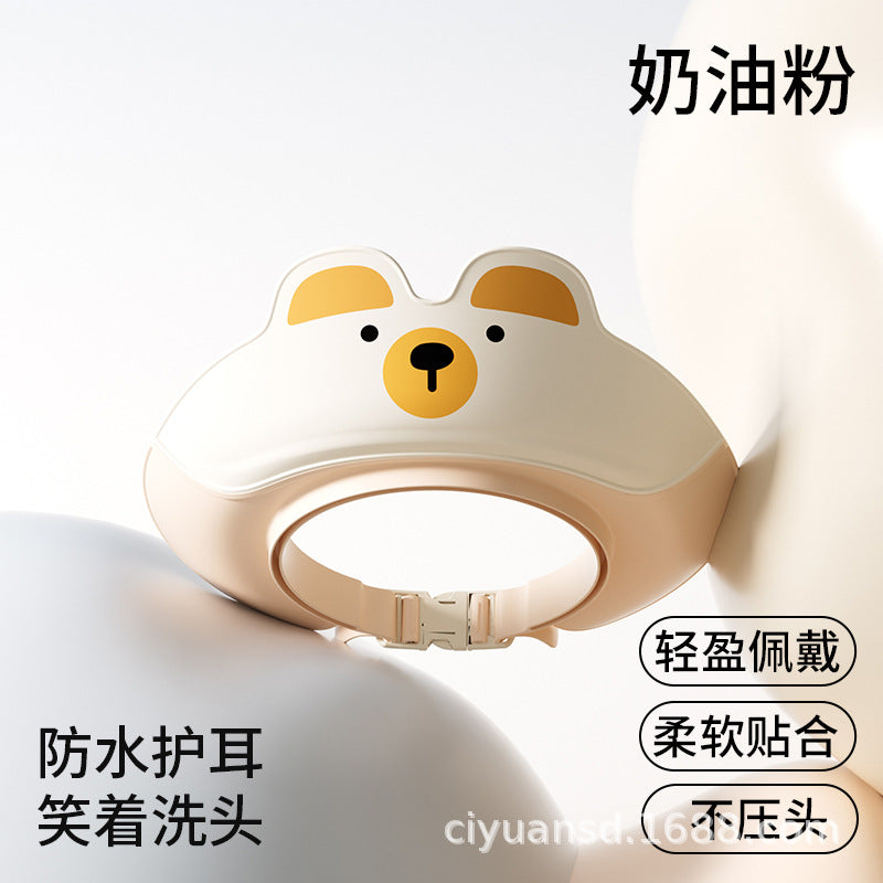 Baby hair washing cape - waterproof bath visor for kids, protects hair and ears