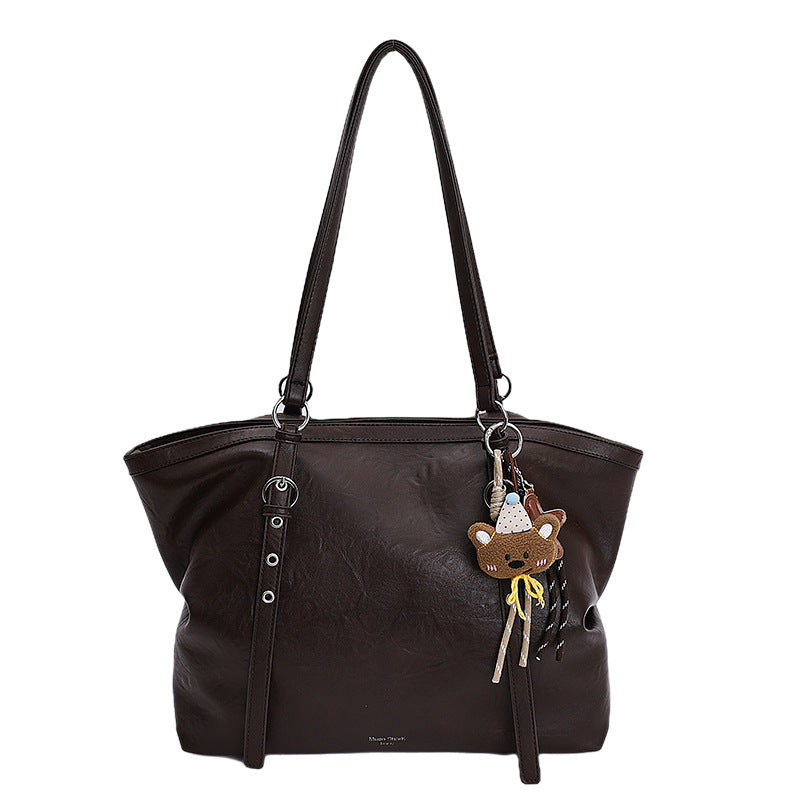 classy retro tote bag for women 2025new arrival super popular european and american shoulder bag soft leather large capacity armpit bag