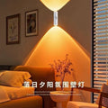 New arrival smart human body sensor light colorful rechargeable sensor wall light hill night light double cat eye atmosphere light spotlight