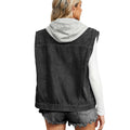Fashion cross-border foreign trade  women's clothing  independent station new washed hooded denim vest waistcoat top