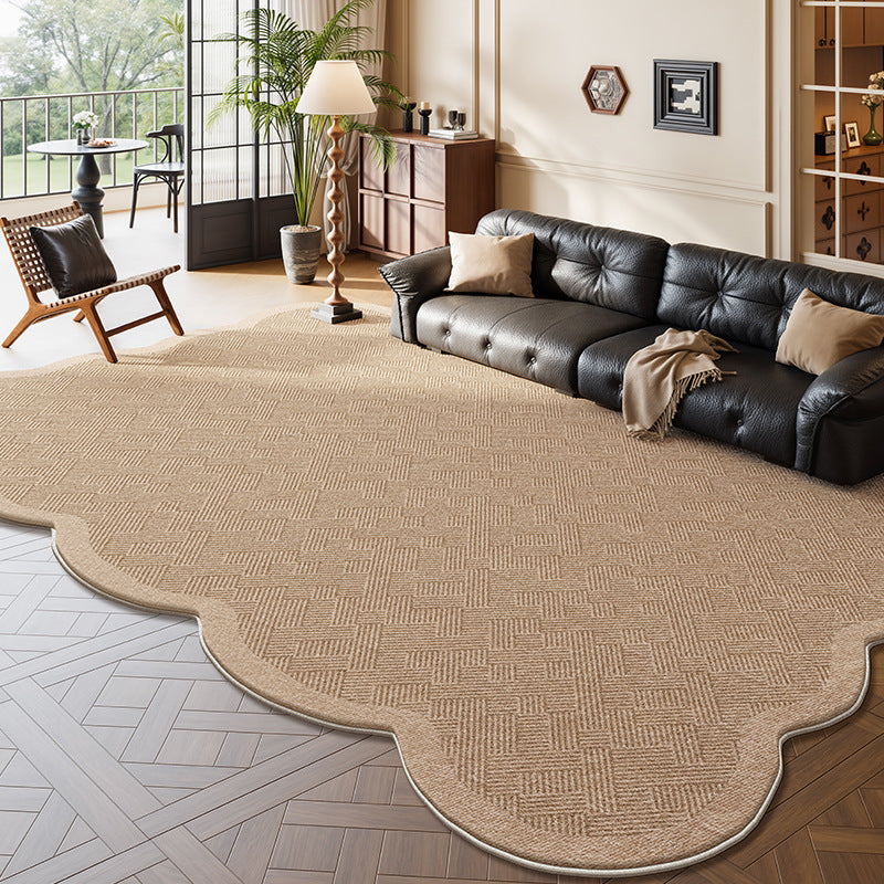 Vintage-inspired area rug for living room, new thickened retro irregular shaped bedroom sofa mat, waterproof, washable, and wipeable
