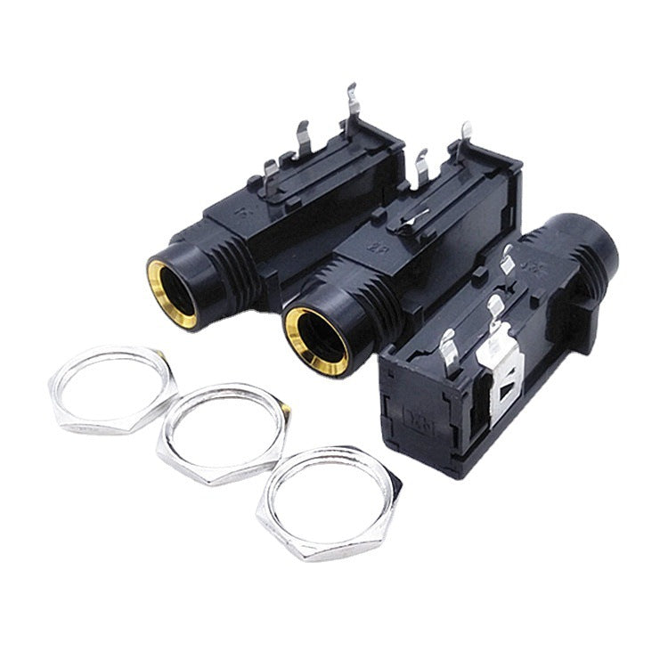 6.35 female seat 6.5 jack guitar microphone microphone socket PCB panel audio seat in-line tripod with nut