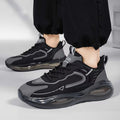 Air cushion men's shoes 2026 spring new sports trendy leather running shoes black warrior waterproof casual student trendy shoes