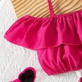 cross-border new arrival: girls' elegant solid color camisole off-the-shoulder waist-cinching top + shorts set