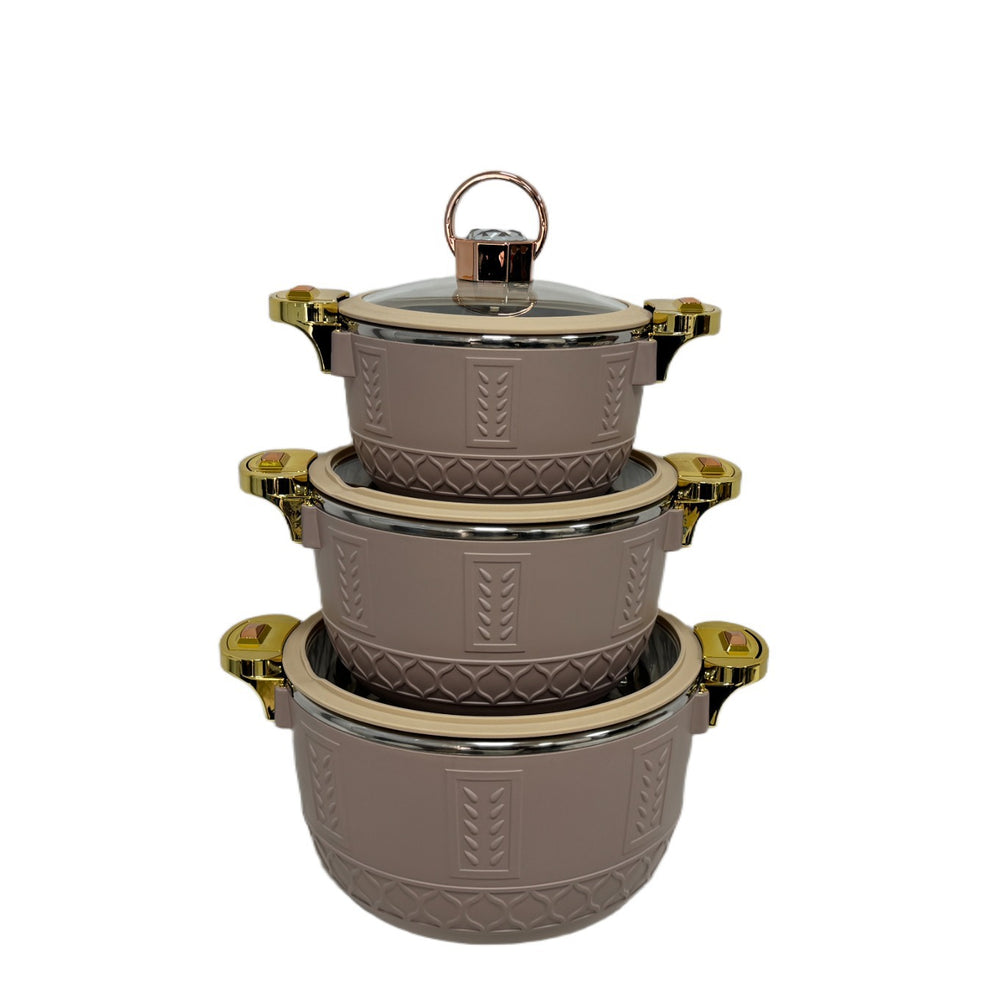 cross-border 3pcs insulated lunch box 2.5l-4.5l-6.5l hot selling african food warmer cont