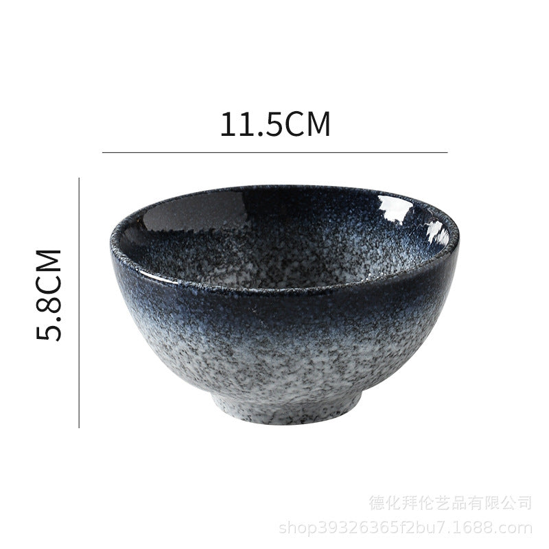 Japanese ceramic tableware restaurant stoneware porridge rice bowl commercial 4.5inch korean bibimbap small bowl for home soup bowl