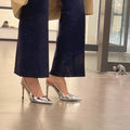 2024 new pointed-toe rhinestone silver high heels - elegant women's stiletto pumps, heels, and sandals - trendy ins style