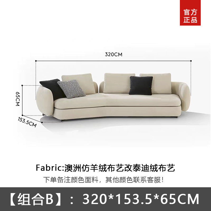 Saint-germain fabric sofa - luxury living room set, italian minimalist curved & unique shape sofa combination