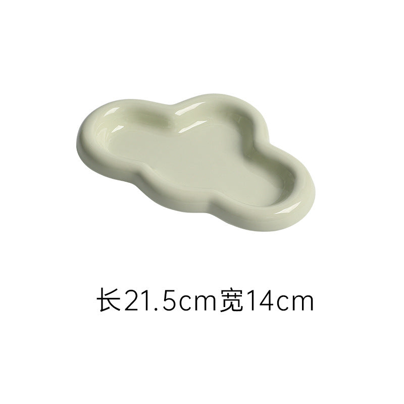 Ins creative t-shaped ceramic display plate entrance jewelry desktop storage ceramic plate props popular style tray
