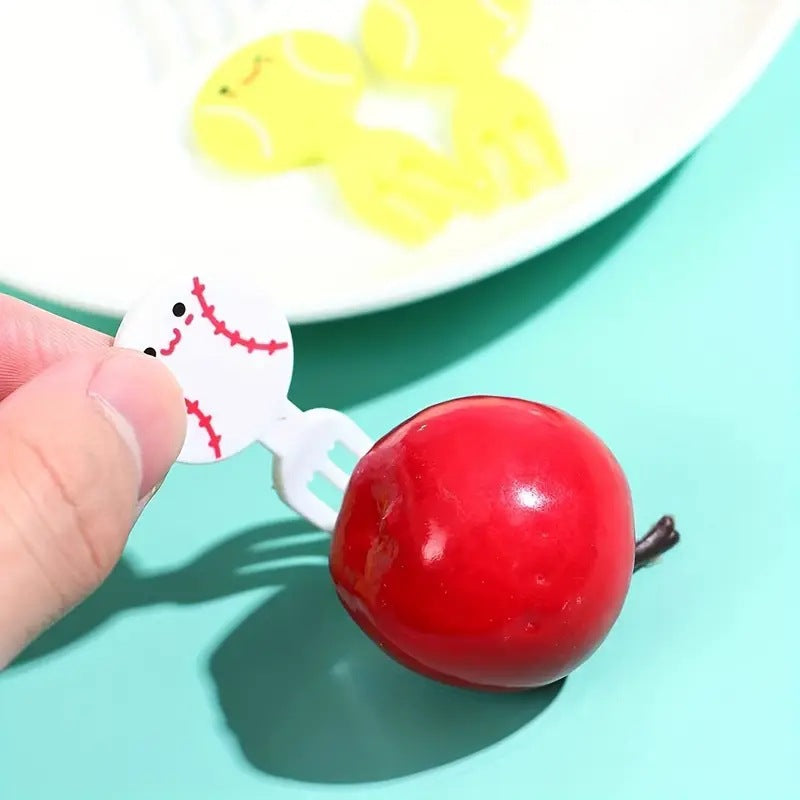 popular football creative fruit fork accessible luxury high-end cute cartoon fork set disposable