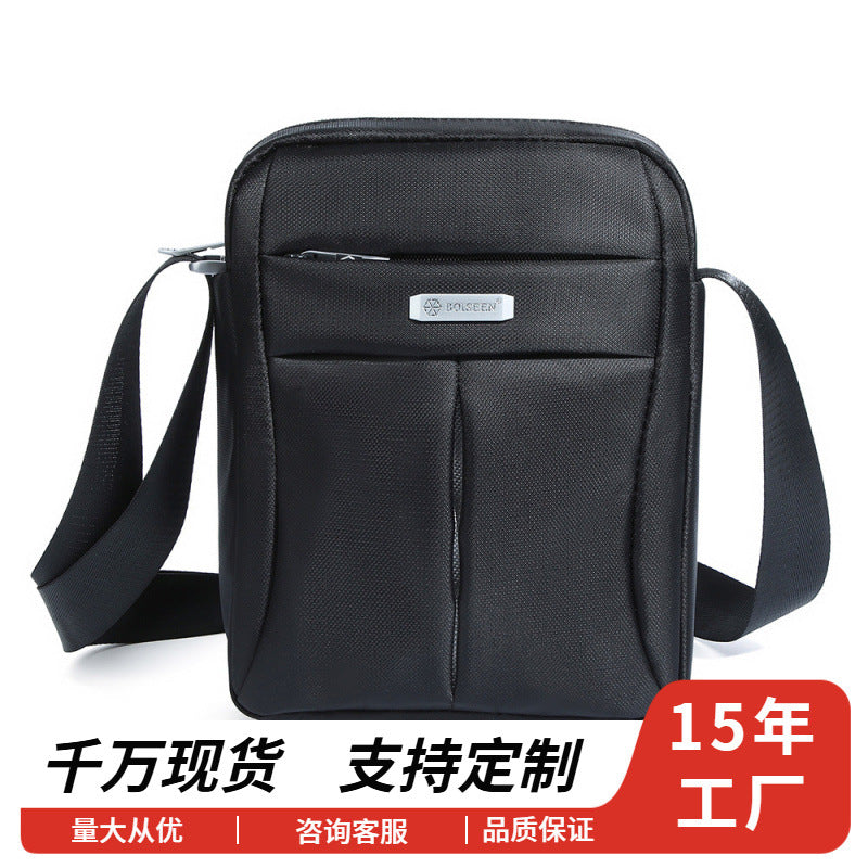 Boiseen No Supply Cross-border Spot Men's Shoulder Bag Multifunctional Crossbody Bag Simple Youth Vertical Men's Bag