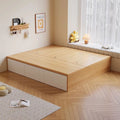 Small apartment box bed, large capacity with drawer storage, double floor-standing low bed, bay window tatami flip-top storage bed
