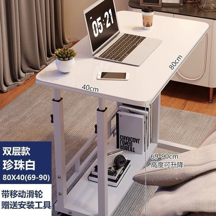 For homelazycasual small table bedroom dormitory simple student desk movable bedside table adjustable computer desk