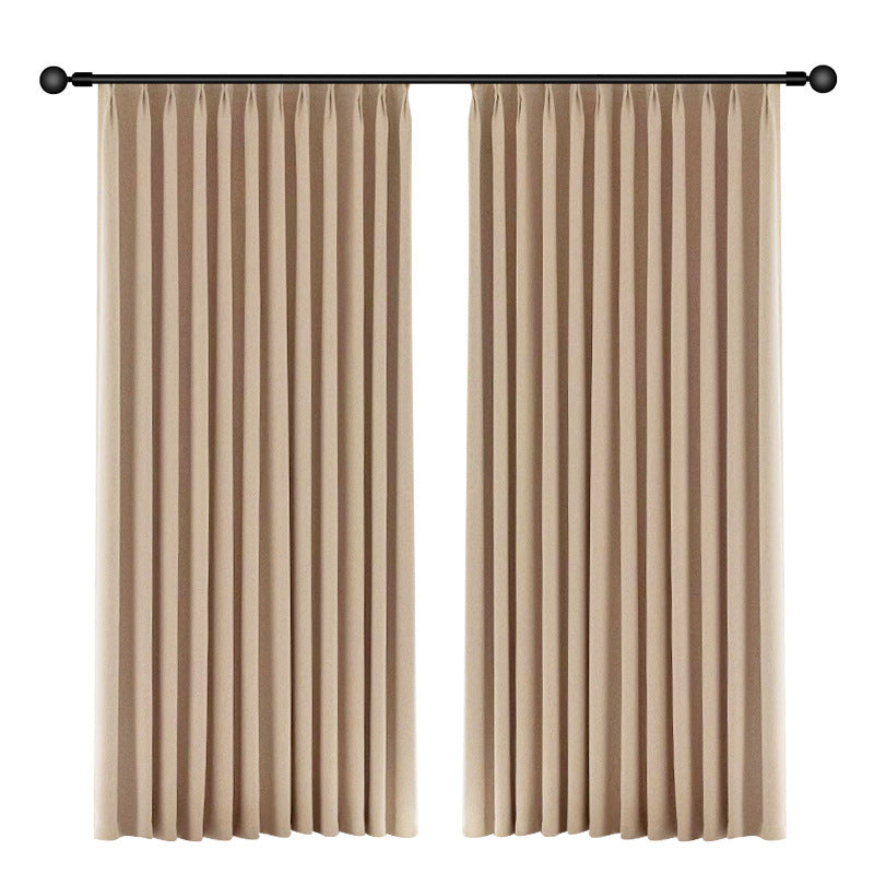 Double-sided mousse cashmere high-end curtains, chenille thickened blackout curtains, living room light luxury milk tea color bedroom curtains