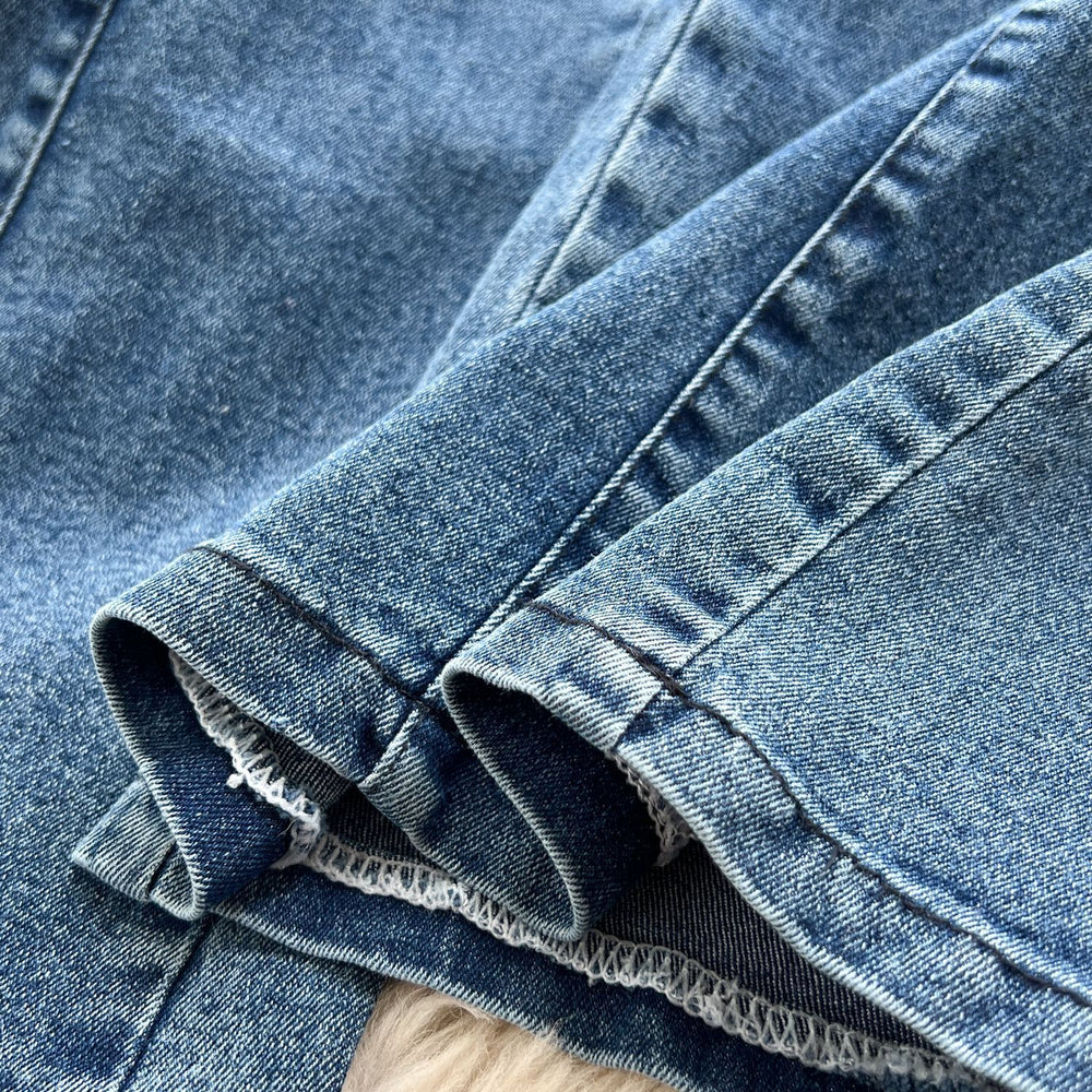 Korean style sleeveless overalls for women,  spring new arrival, hong kong retro style, high-waisted slimming denim pants with metal buckle detail