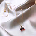 Japanese and korean high-end red pendant cherry necklace for women summer accessible luxuryniche style design clavicle chain elegant exquisite necklace