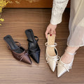 Pointed-toe stiletto slippers, women's outerwear slip-on mules, 2026 summer fashion european and american style high heels wholesale