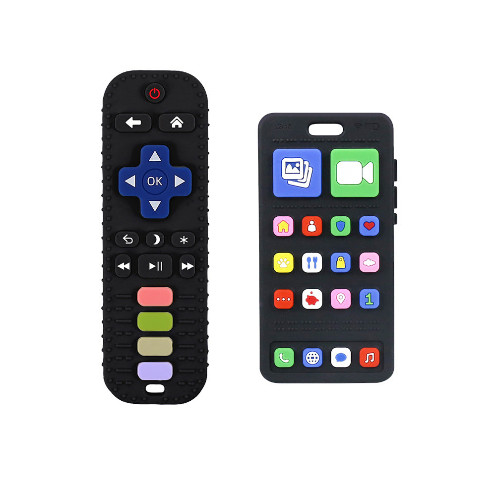 explosive product simulation button remote control baby toothpaste baby anti-eating hand grinding teeth food grade silicone toothpaste