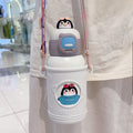 Plush straw cup - white