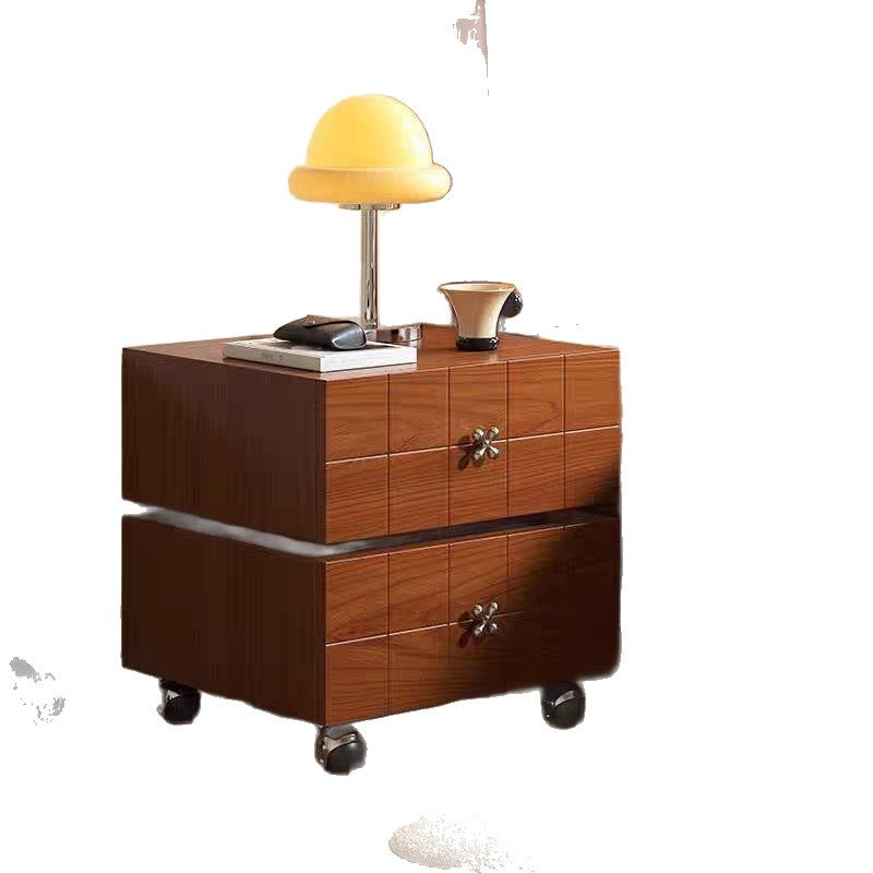 Rotatable drawer chest sofa side table solid wood creative light luxury mid-century style drawer storage cabinet bedside table