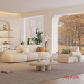 Living room simple modern cream style rental house fabric sofa straight row accessible luxury bedroom douyin popular cloud sofa
