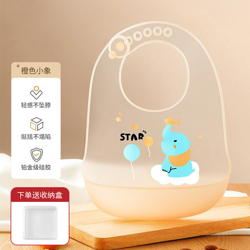Baby eating bib, food supplement, rice bib, silicone baby bib, kidswaterproof bib, bib, feeding tool