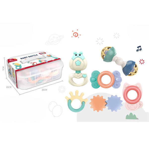 Cross-border   newborn baby rattle toothpaste baby grasping exercise toy grinding teeth biting bed bell pendant
