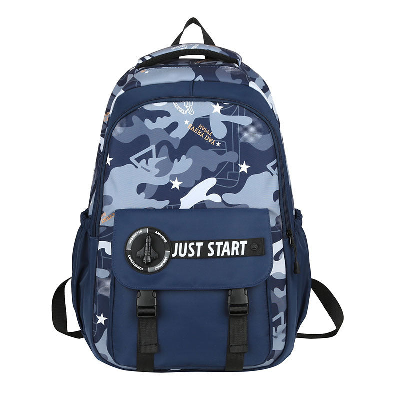 New small camouflage large-capacity schoolbag, junior high school student fashion backpack, outdoor lightweight Mori backpack, computer bag