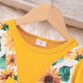 Children's long-sleeved round neck bow dress