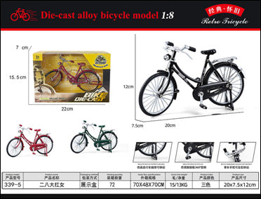 Export-specific 1:8 scale alloy bicycle model - mini foldable alloy mountain bike toy ornament