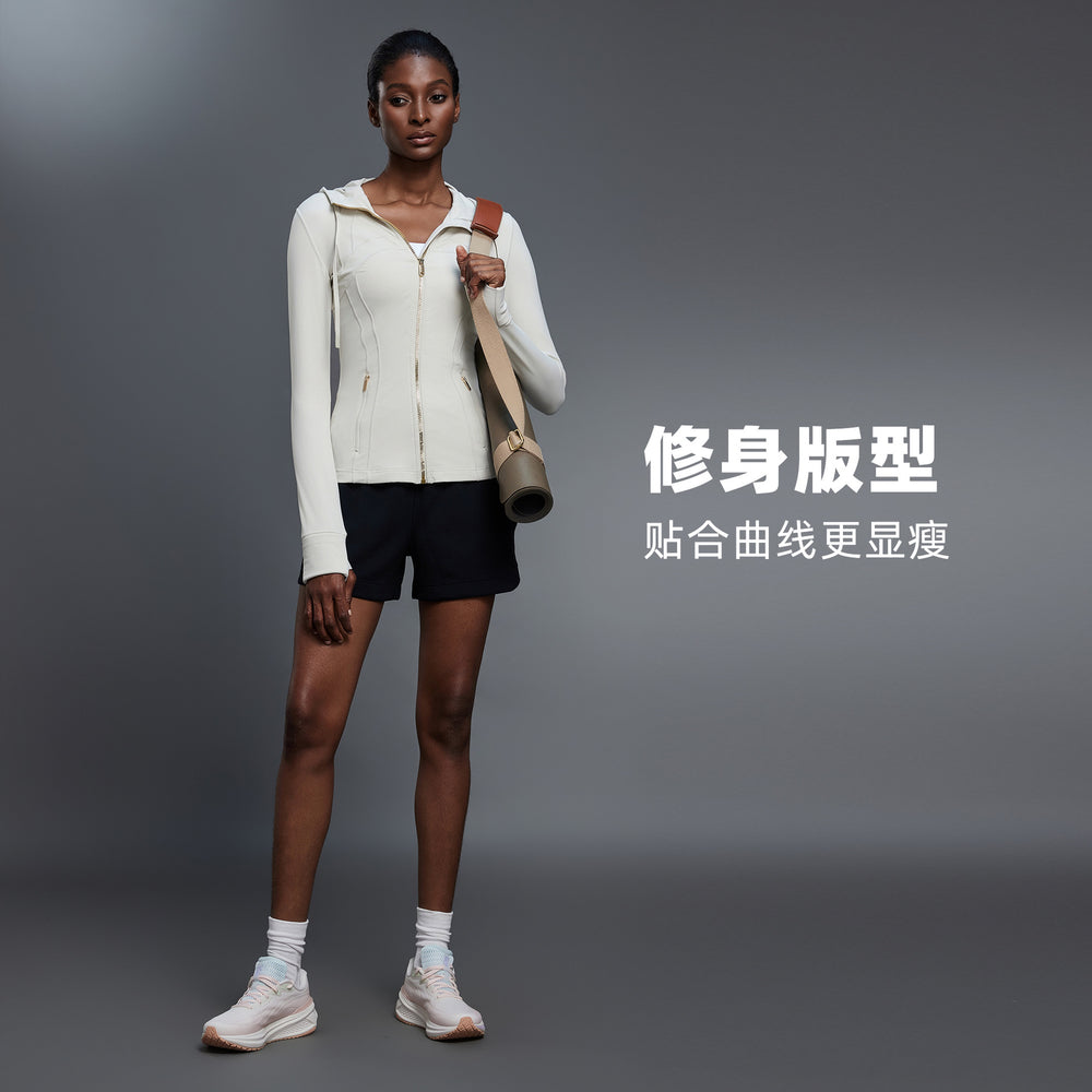 Women's yoga jacket - slim fit, hooded cardigan, running & fitness long sleeve top - daw204-2