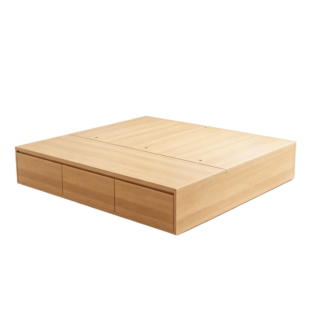 Small apartment box bed, large capacity with drawer storage, double floor-standing low bed, bay window tatami flip-top storage bed