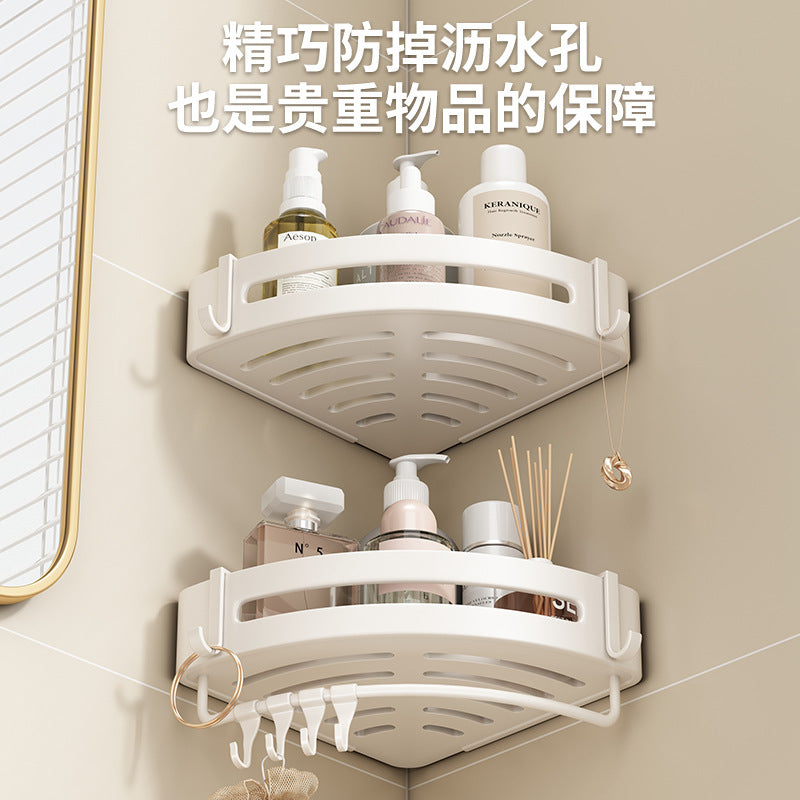 White Toilet Shelf No Punching Triangular Bathroom Toilet Wash Table Wall Mounted Wall Storage Toilet