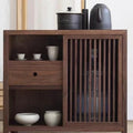 New chinoiserie tea cabinet solid wood tea cabinet tea side cabinet for homemovable tea table water boiling multi-functional storage sideboard