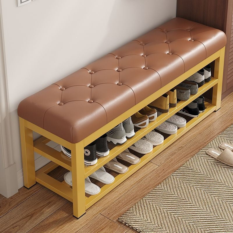 For home shoe changing stool, door can be used as a seat, entrance shoe rack, entrance shoe changing stool, soft cushion, accessorize iron shoe cabinet