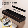 Walnut bathroom storage rack - no drilling required, wall-mounted organizer for vanity countertop and sink area