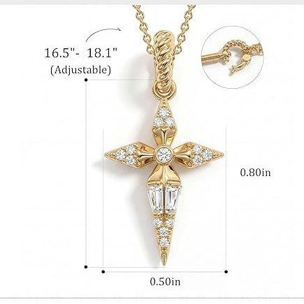 Devout angel light luxury elegant gorgeous full diamond necklace women's easiest for match clavicle chain titanium steel chain cross