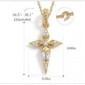Devout angel light luxury elegant gorgeous full diamond necklace women's easiest for match clavicle chain titanium steel chain cross