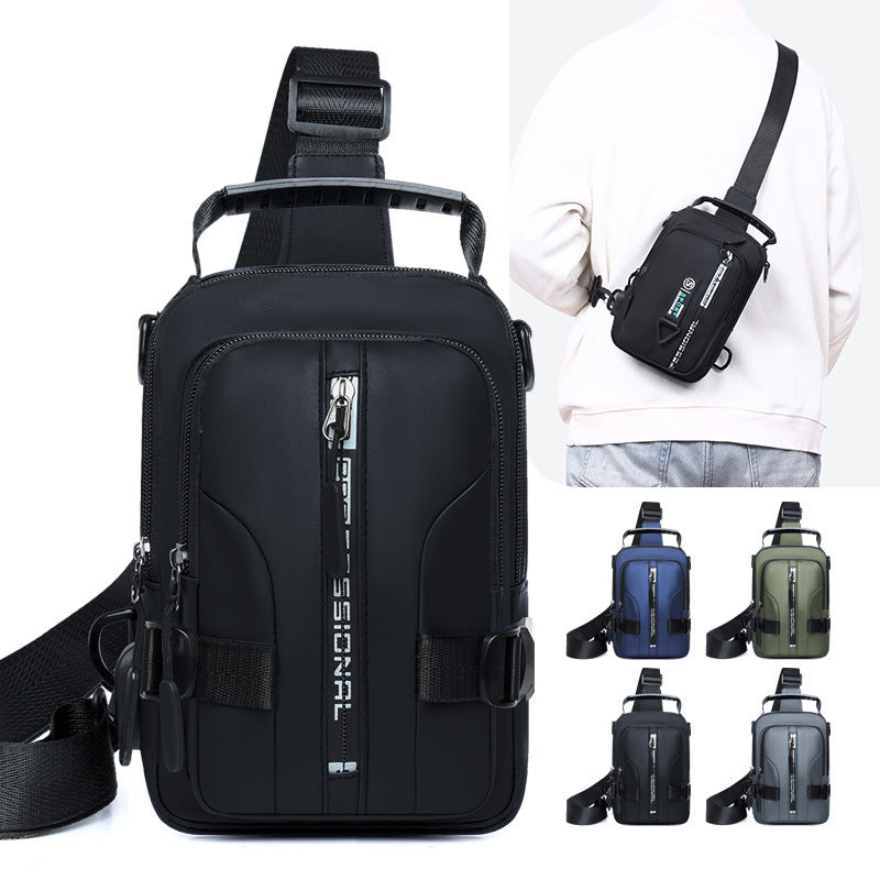 Breast bag 2025 new business commuter messenger bag men's trend simple handbag large capacity lightweight shoulder bag