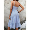 listing: new  women's original elegant striped ruffle hem slip dress