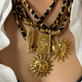 Women's necklace wholesale fashion cross-border high-end love sun smiley face pendant stylish coconut tree leopard print clavicle chain